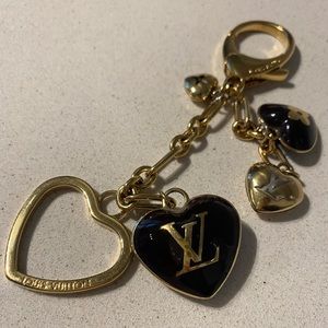 Louis Vuitton Brown Heart Charm Keychain
